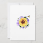 Zoet als can Bee Sunflower Paars Baby shower Kaart (Achterkant)