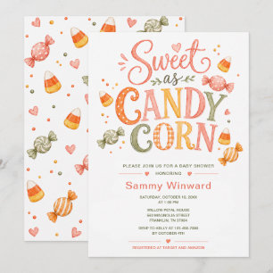 Zoet als Candy Corn Halloween Baby Shower Kaart