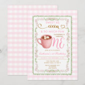 Zoet als Cocoa Roze Gingham Eerste Verjaardag  Kaart (Voorkant / Achterkant)