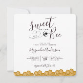 Zoet als een bij kan zijn Baby Shower Uitnodiging (Voorkant)