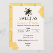 Zoet als een bij kan zijn babyshower bij thema uit kaart (Voorkant / Achterkant)