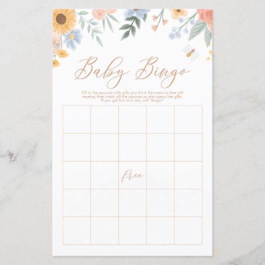 Zoet als een Bingo Baby shower Game (Voorkant)