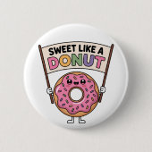 Zoet als een donut | Kinder Rugtas Ronde Button 5,7 Cm (Voorkant)
