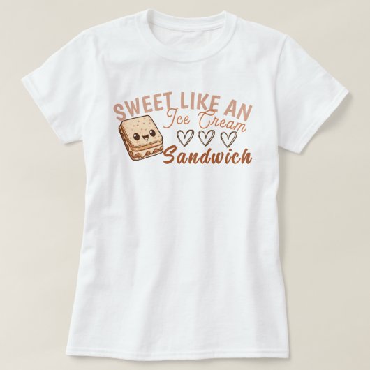 Zoet als een Ice Cream Sandwich T-shirt (Design voorkant)