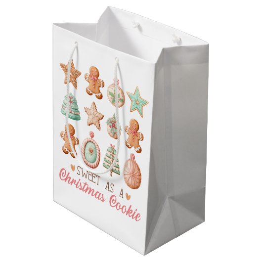 Zoet als een kerstkoekje medium cadeauzakje (Achterkant Gekanteld)
