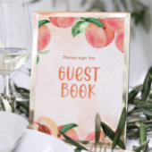 Zoet als een Peach Baby shower Guest Book Sign Poster