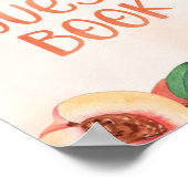 Zoet als een Peach Baby shower Guest Book Sign Poster (Hoek)