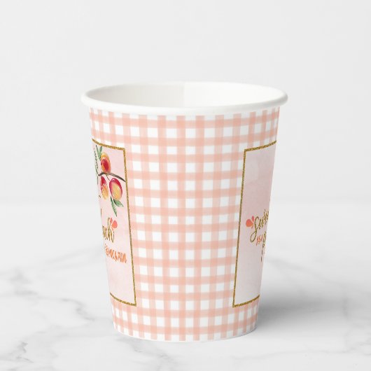 Zoet als een Peach Birthday Paper Cups Papieren Bekers (Links)