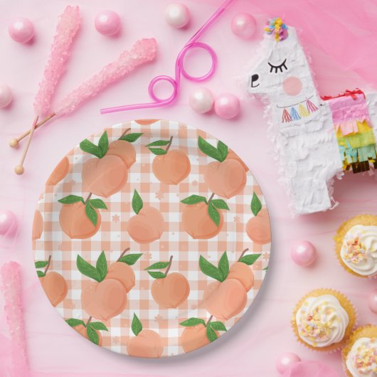 Zoet als een Peach Birthday Papieren Bordje (Feest)