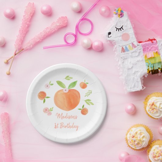 Zoet als een peach Birthday Papieren Bordje (Feest)