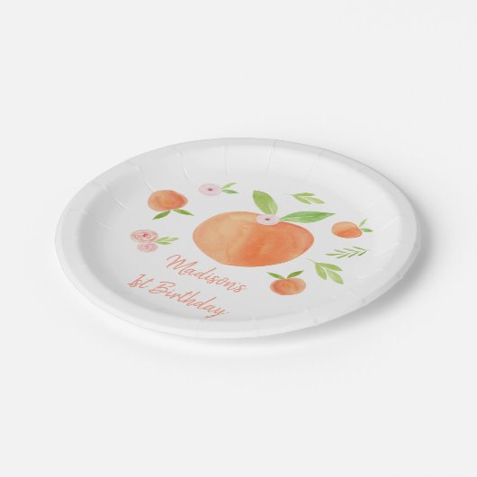Zoet als een peach Birthday Papieren Bordje (Gekanteld)