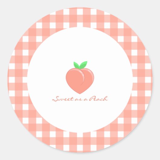 Zoet als een Peach Birthday Ronde Sticker (Voorkant)