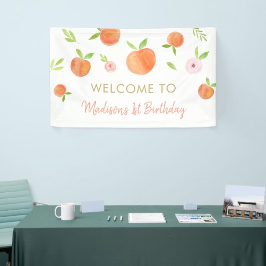 Zoet als een peach Birthday Spandoek (Beurs)