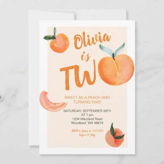 Zoet als een peach draait twee kaart (Voorkant)