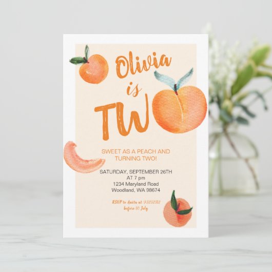 Zoet als een peach draait twee kaart (Staand voorkant)