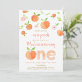 Zoet als een peach first Birthday Kaart (Staand voorkant)