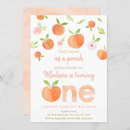Zoet als een peach first Birthday Kaart