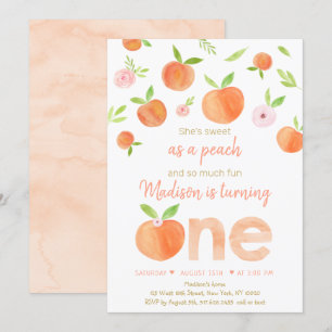 Zoet als een peach first Birthday Kaart