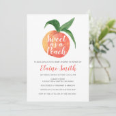 Zoet als een Peach Gender Neutral Baby shower Kaart (Staand voorkant)