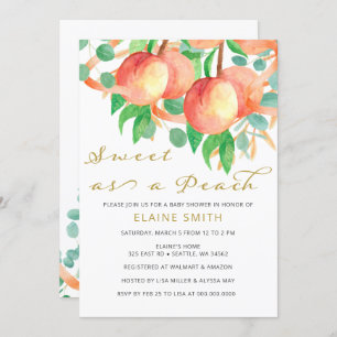 Zoet als een Peach Gender Neutral Baby shower Kaart