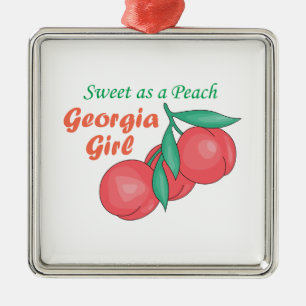 Zoet als een Peach Georgia Gire Metalen Ornament