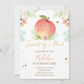 Zoet als een peach Girl Peraches 1e eerste verjaar Kaart (Voorkant)