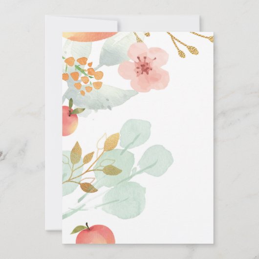 Zoet als een peach Girl Peraches 1e eerste verjaar Kaart (Achterkant)