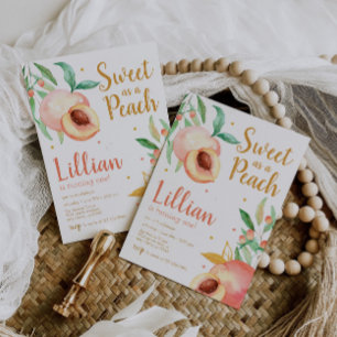 Zoet als een Peach Greenery Birthday Kaart