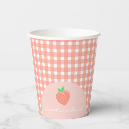 Zoet als een Peach Plaid Baby shower Papieren Bekers