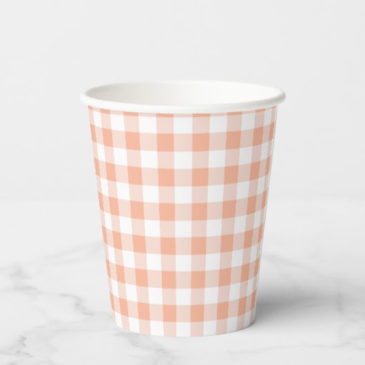 Zoet als een Peach plaid Verjaardag Papieren Bekers (Achterkant)