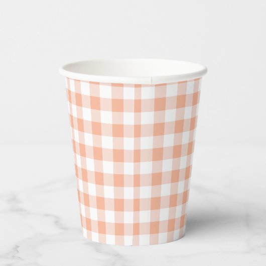 Zoet als een Peach plaid Verjaardag Papieren Bekers (Rechts)