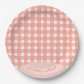 Zoet als een Peach Plaid Verjaardag Papieren Bordje (Voorkant)