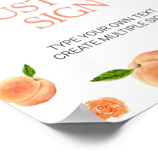 Zoet als een Peach verjaardag aangepaste tafel tek Poster (Hoek)
