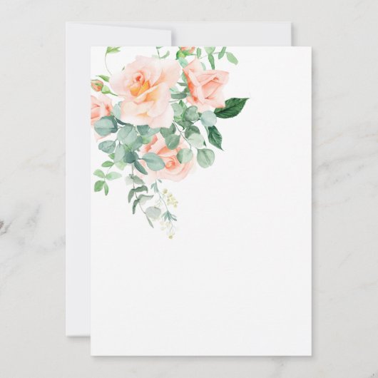 Zoet als een Peach Waterverf Rozen Lijst Weddensch Kaart (Achterkant)
