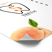 Zoet als een perzik 1e verjaardag mijlpaal teken poster (Hoek)