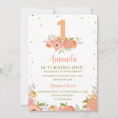 Zoet als een perzik 1e verjaardag uitnodiging (Voorkant)