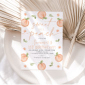 Zoet als een perzik 1e verjaardag uitnodiging meis