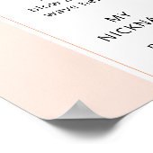 Zoet als een perzik 1s verjaardagsfeestfoto mijlpa poster (Hoek)