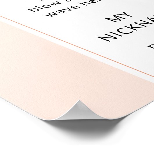 Zoet als een perzik 1s verjaardagsfeestfoto mijlpa poster (Hoek)