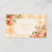 Zoet als een perzik Baby shower register Informatiekaartje (Voorkant)