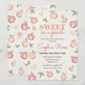 Zoet als een perzik baby shower uitnodiging (Voorkant / Achterkant)