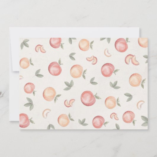 Zoet als een perzik babyshower uitnodiging (Achterkant)
