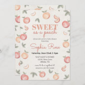 Zoet als een perzik babyshower uitnodiging (Voorkant / Achterkant)