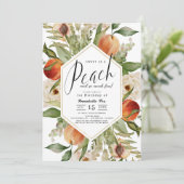 Zoet als een perzik bloemenverjaardag 1e Waterverf Kaart (Staand voorkant)