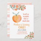 Zoet als een perzik en zo veel plezier Verjaardag Kaart (Voorkant / Achterkant)