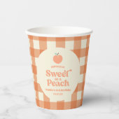 Zoet als een perzik fruit roze Sinaasappel verjaar Papieren Bekers (Voorkant)