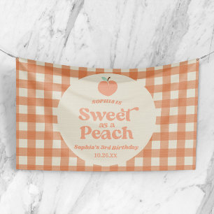 Zoet als een perzik fruit roze Sinaasappel verjaar Spandoek