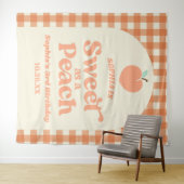 Zoet als een perzik fruit roze Sinaasappel verjaar Wandkleed (In Situ (horizontaal))