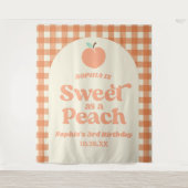 Zoet als een perzik fruit roze Sinaasappel verjaar Wandkleed (Voorkant)