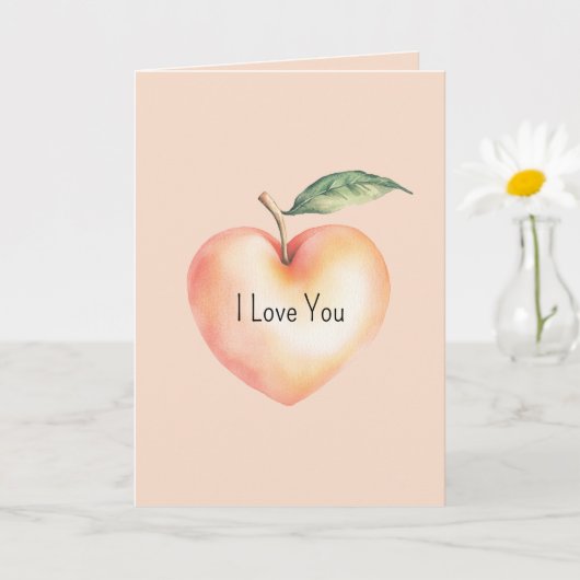 Zoet als een perzik hart liefde kaart (Kleine Plant)